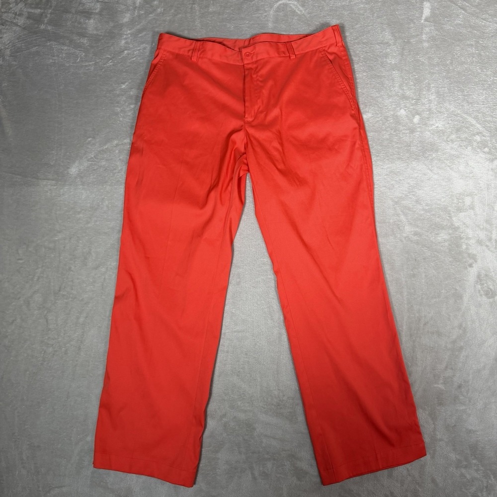 Nike Golf Dri-FIT Mens Red Flat Front Stretch Performance Pants 36x30